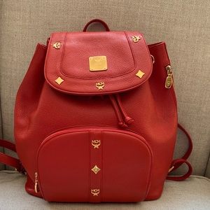 Authentic MCM Vintage Red Backpack